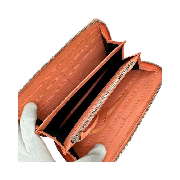Pre Loved Balenciaga Classic Continental Zip Wallet Coral Women Orange - Picture 5 of 8